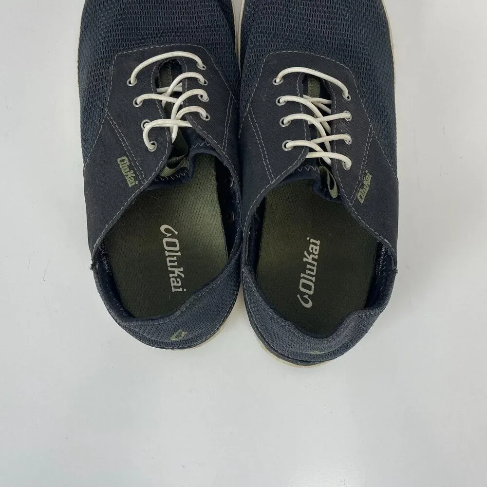 Olukai Nohea Moku Lightweight Slip On Boat Shoes Mesh Blue Mens Size 9